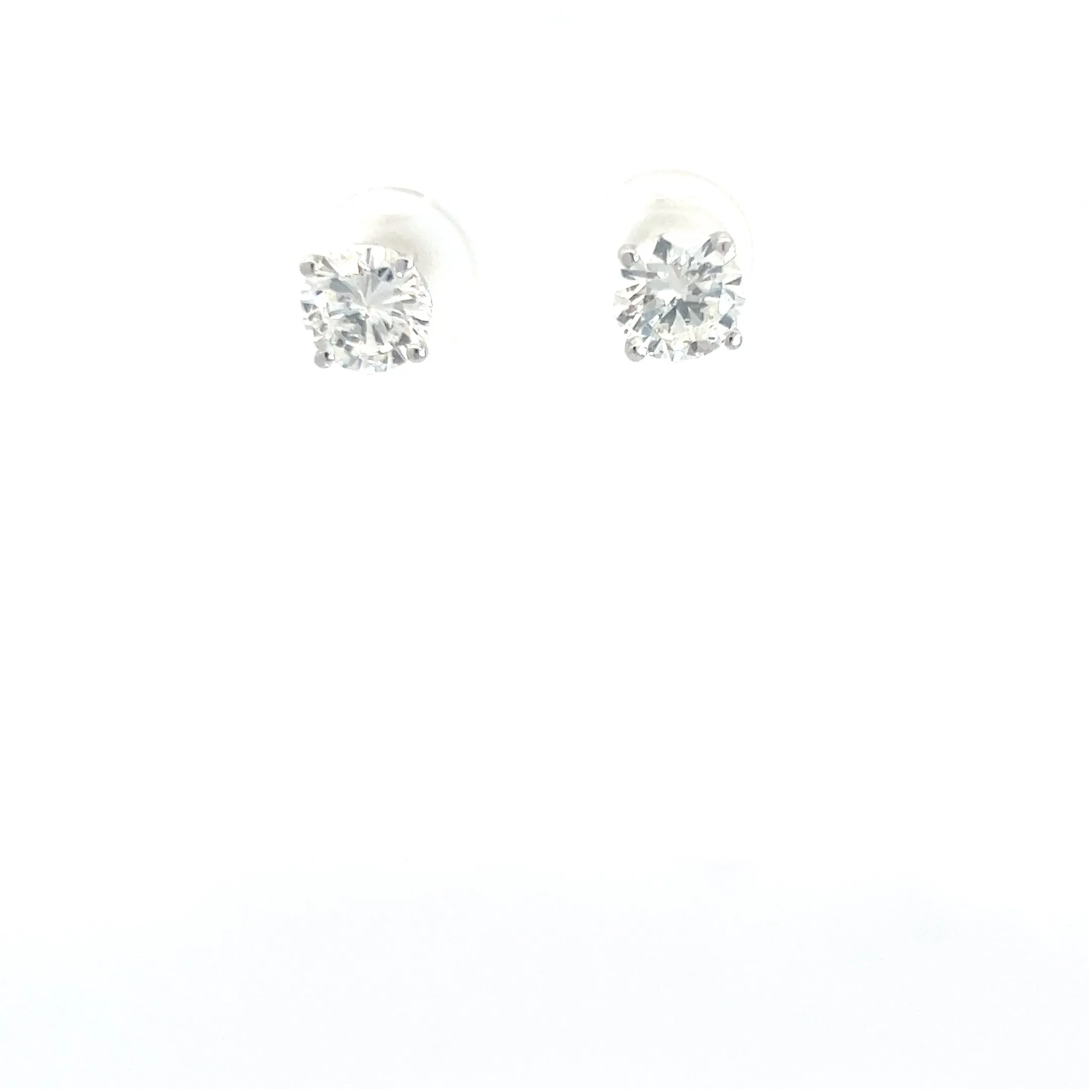 14k White Gold 3.07ct G SI2 Round Diamond Stud Earrings