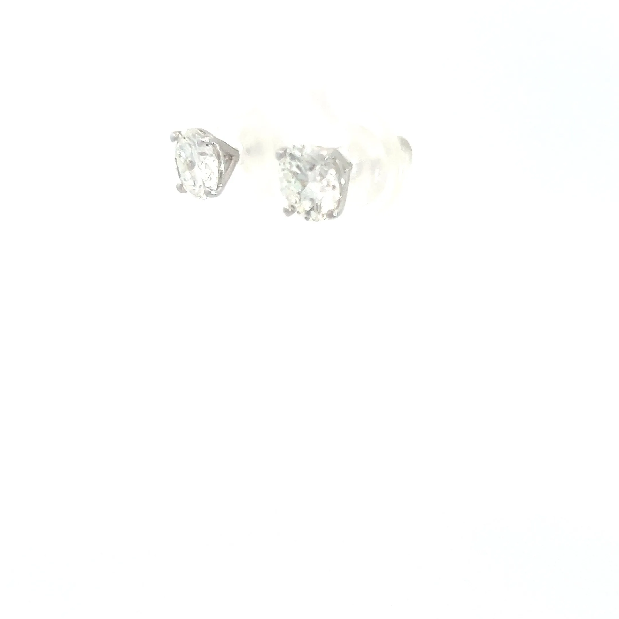 14k White Gold 3.07ct G SI2 Round Diamond Stud Earrings
