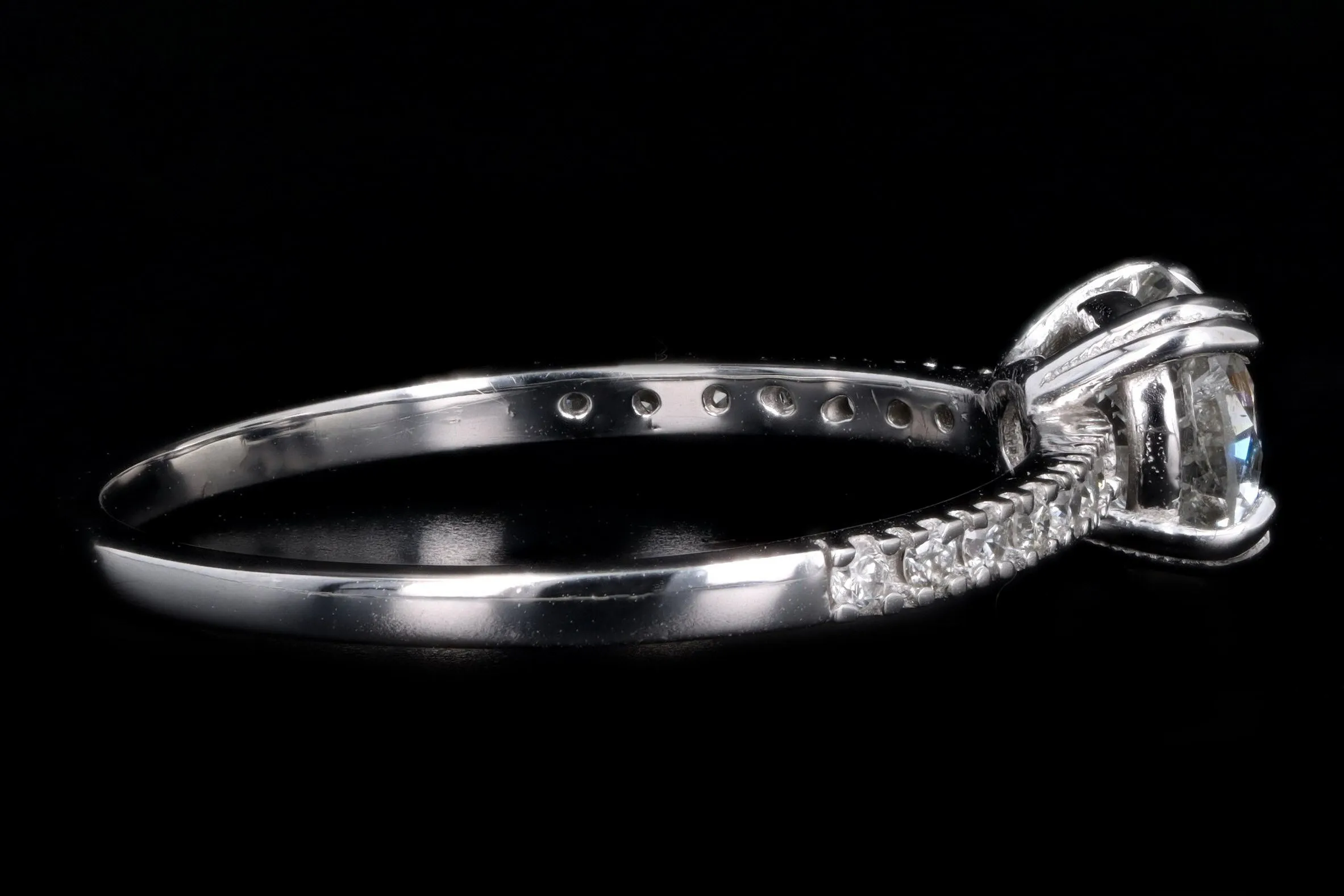14K White Gold .79 Carat Round Brilliant Diamond Engagement Ring