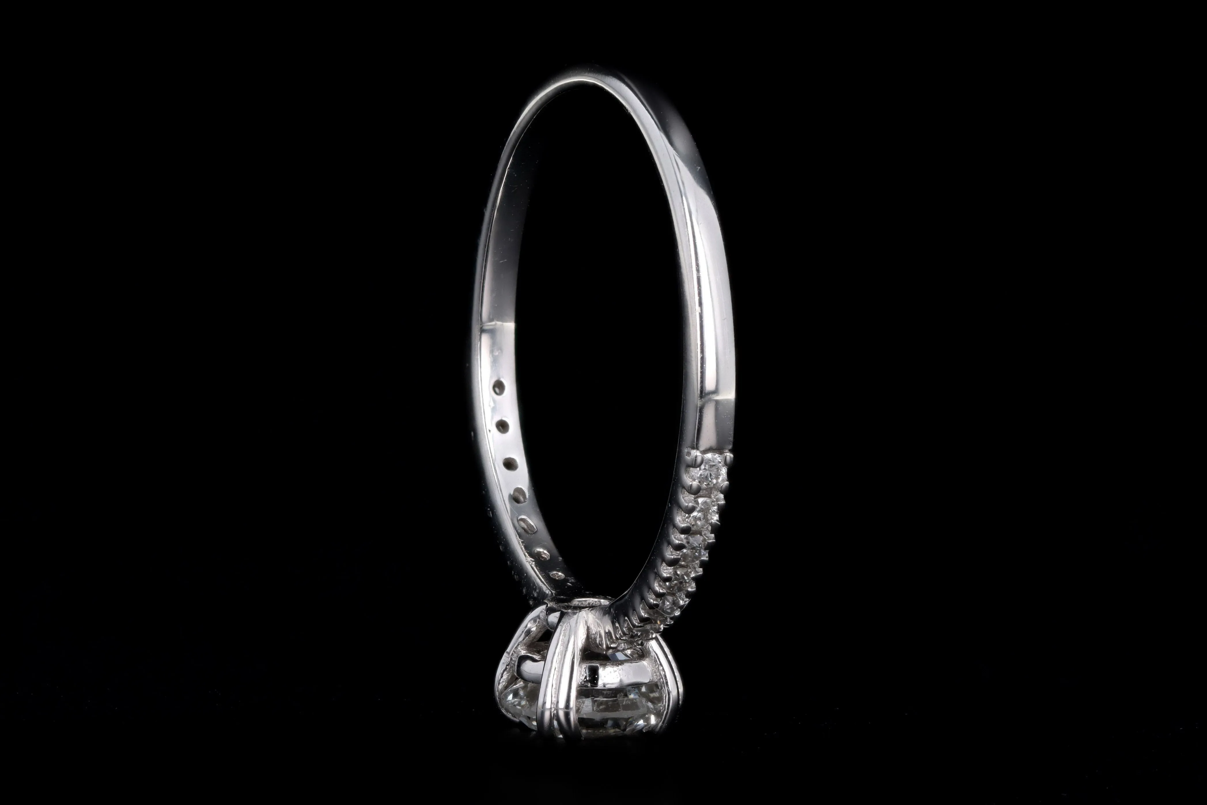 14K White Gold .79 Carat Round Brilliant Diamond Engagement Ring