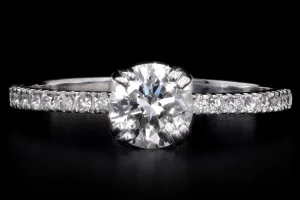 14K White Gold .79 Carat Round Brilliant Diamond Engagement Ring