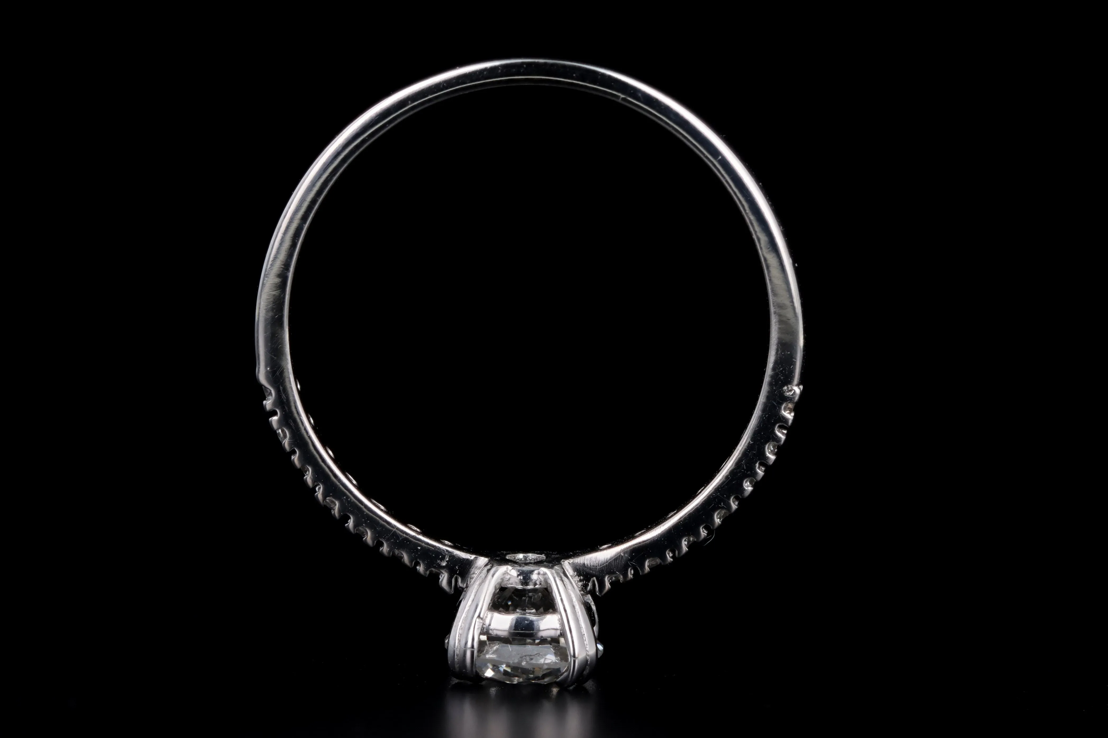 14K White Gold .79 Carat Round Brilliant Diamond Engagement Ring