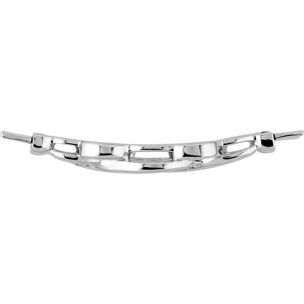 14k White Gold Bracelet Center