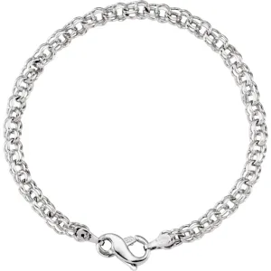 14k White Gold Charm 7" Bracelet