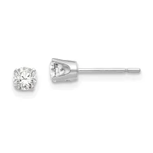 14k White Gold Cubic Zirconia Stud Earrings