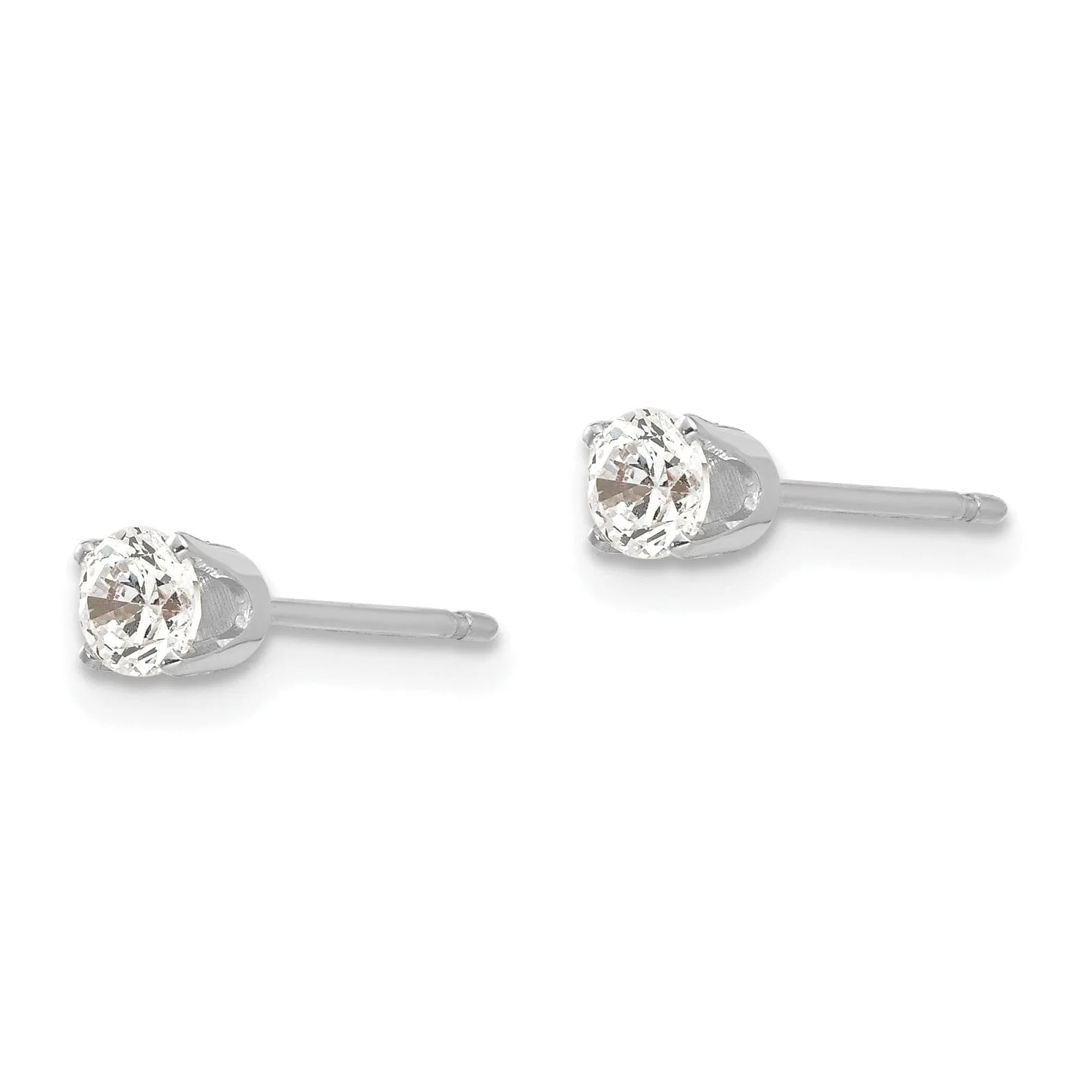 14k White Gold Cubic Zirconia Stud Earrings