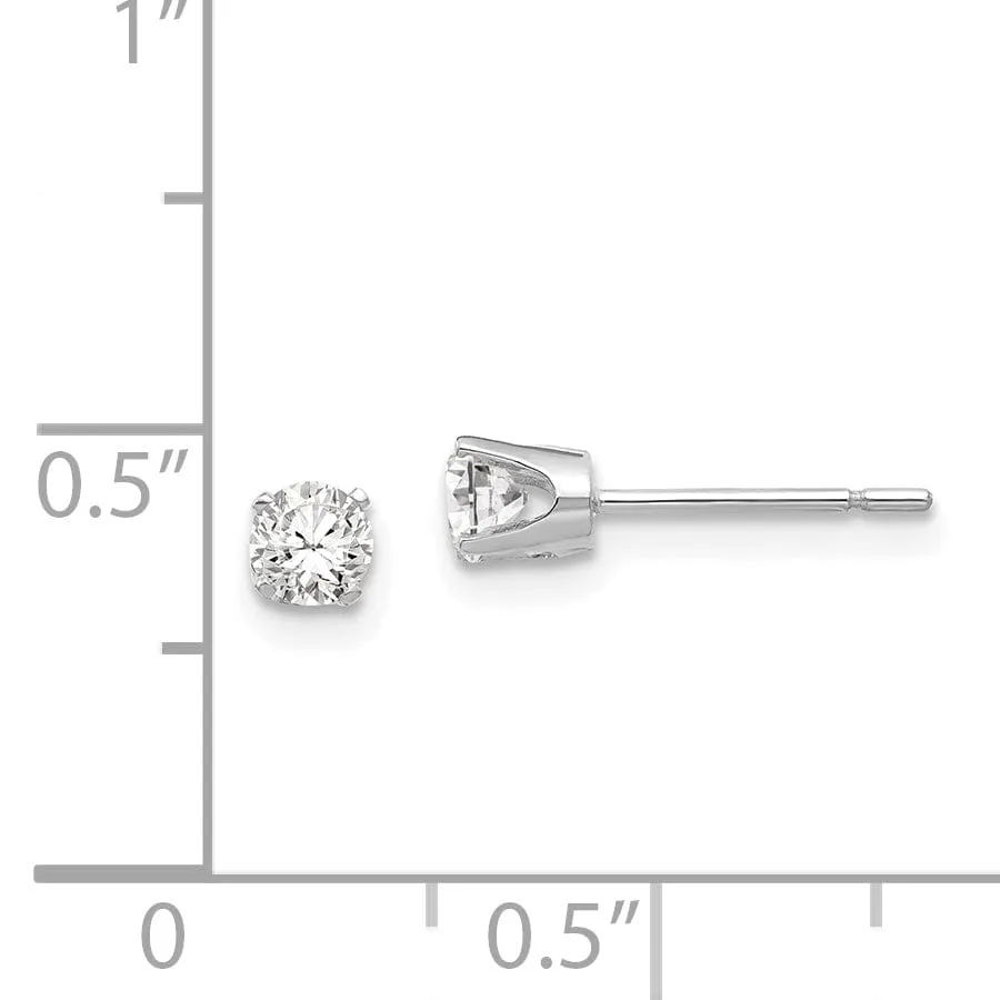 14k White Gold Cubic Zirconia Stud Earrings