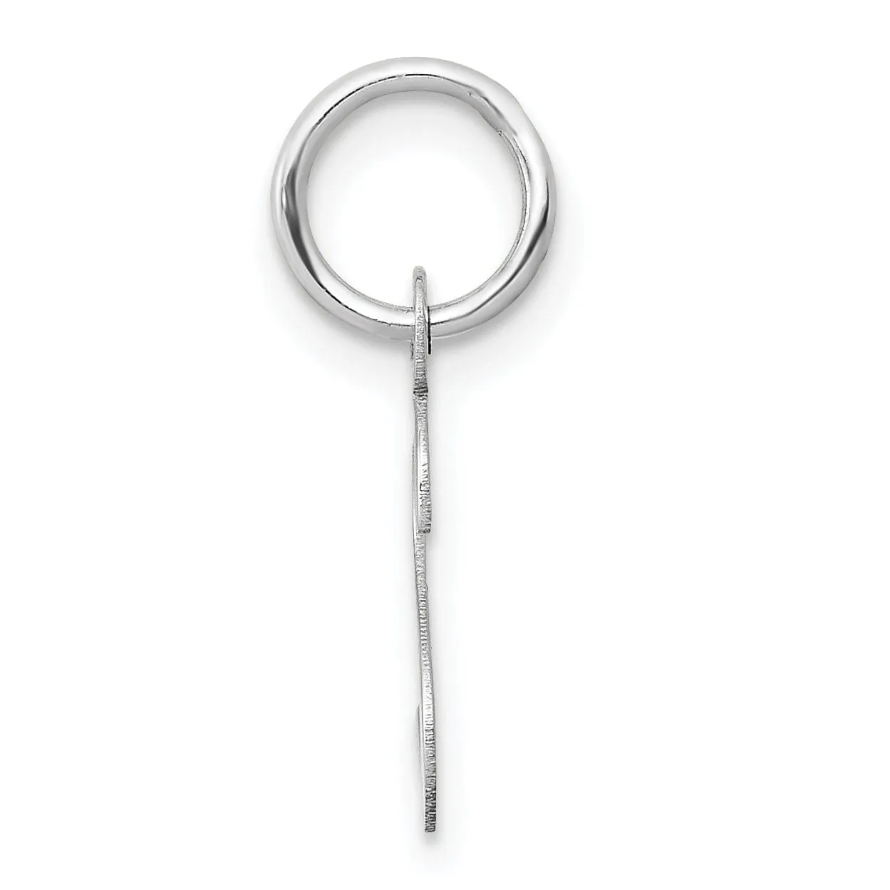 14k White Gold Small Slanted Block Letter S Initial Pendant