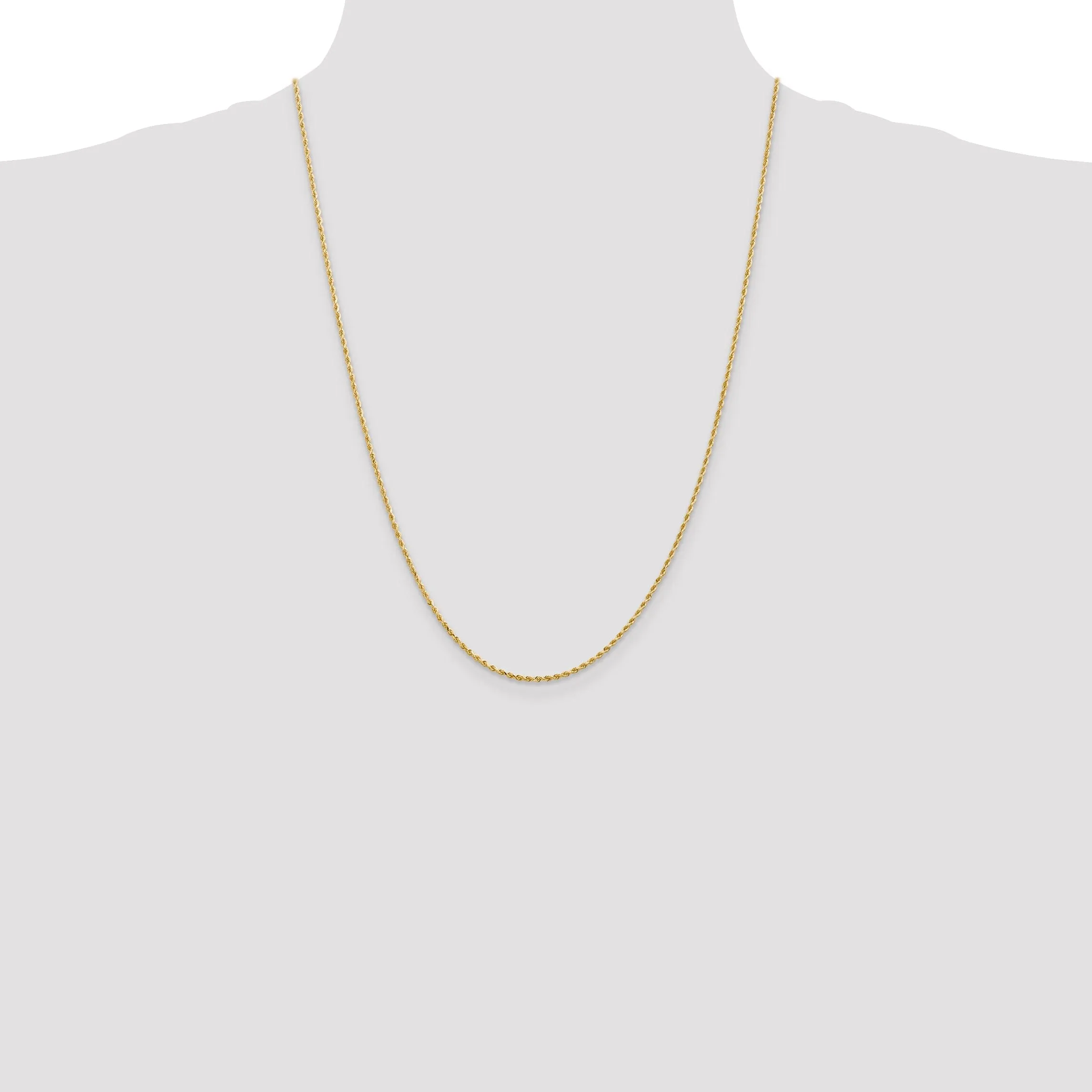 14k Yellow Gold 1.5mm D.C Rope Chain