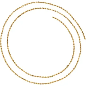 14k Yellow Gold 1.6mm Diamond-Cut Rope 7" Chain with Lobster Clasp