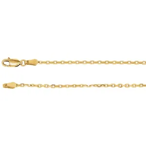 14k Yellow Gold 2mm Diamond-Cut Cable 7" Chain