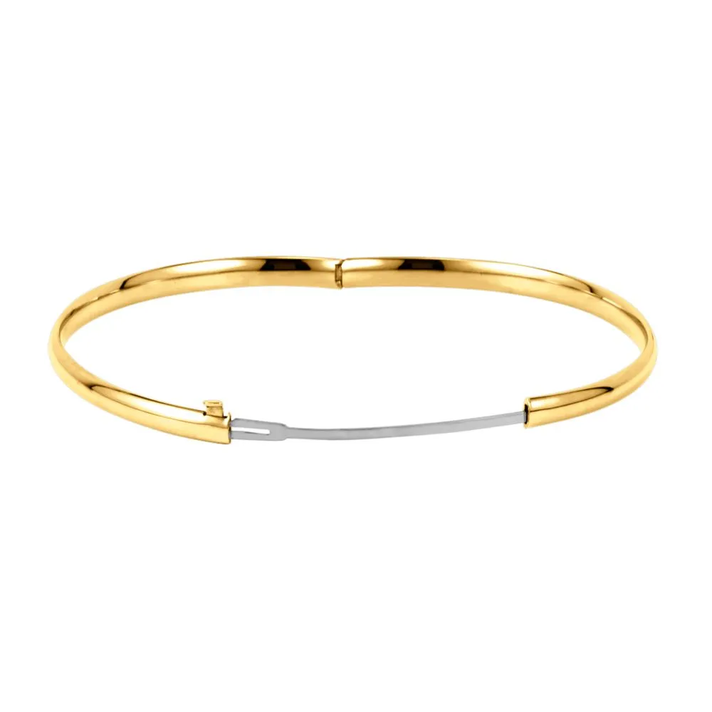 14k Yellow Gold 4mm Hinged Bangle Bracelet