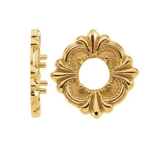 14k Yellow Gold 6mm Round Trim
