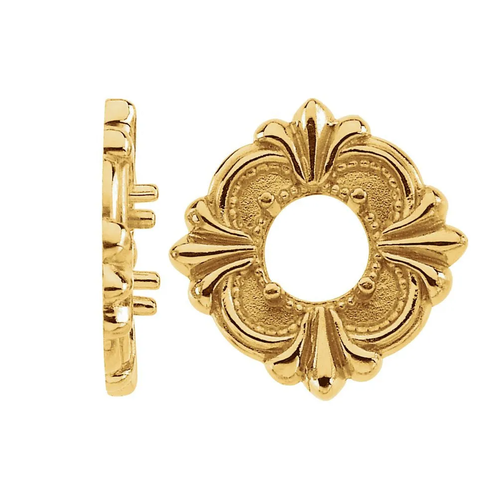 14k Yellow Gold 6mm Round Trim