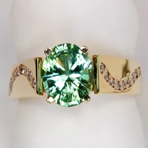 14K Yellow Gold Afghanistan Tourmaline Ring 2.56 Carat