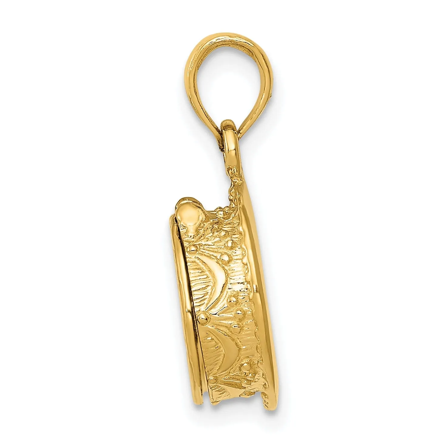 14k Yellow Gold Birthday Cake Candle Pendant.