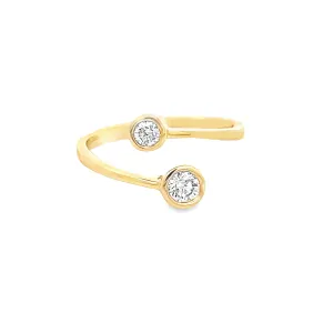 14k Yellow Gold Diamond Bypass Ring