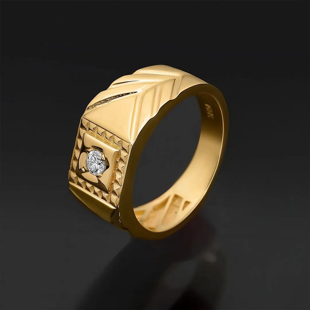 14k Yellow Gold Diamond Vintage Ring 0.15 CTW