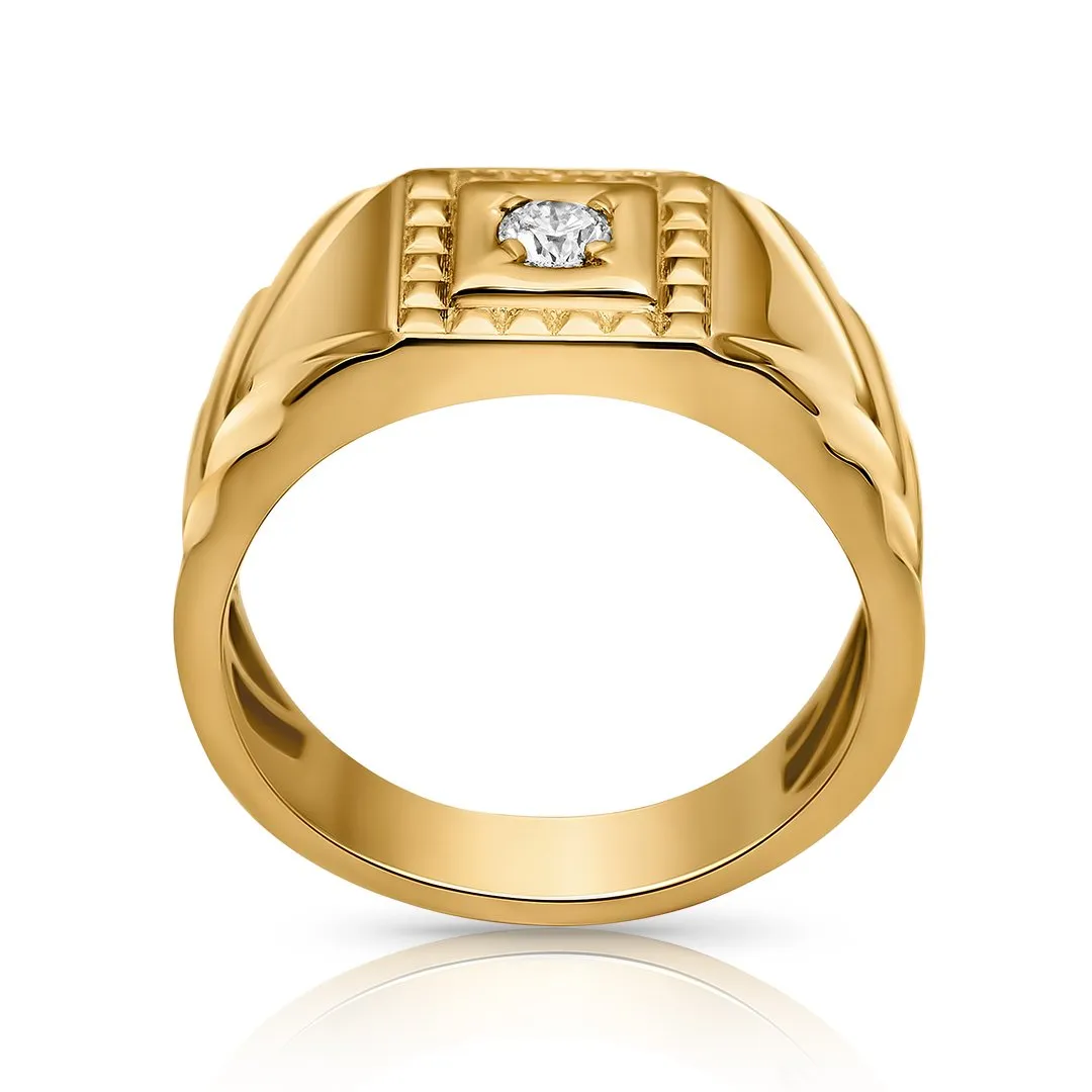 14k Yellow Gold Diamond Vintage Ring 0.15 CTW