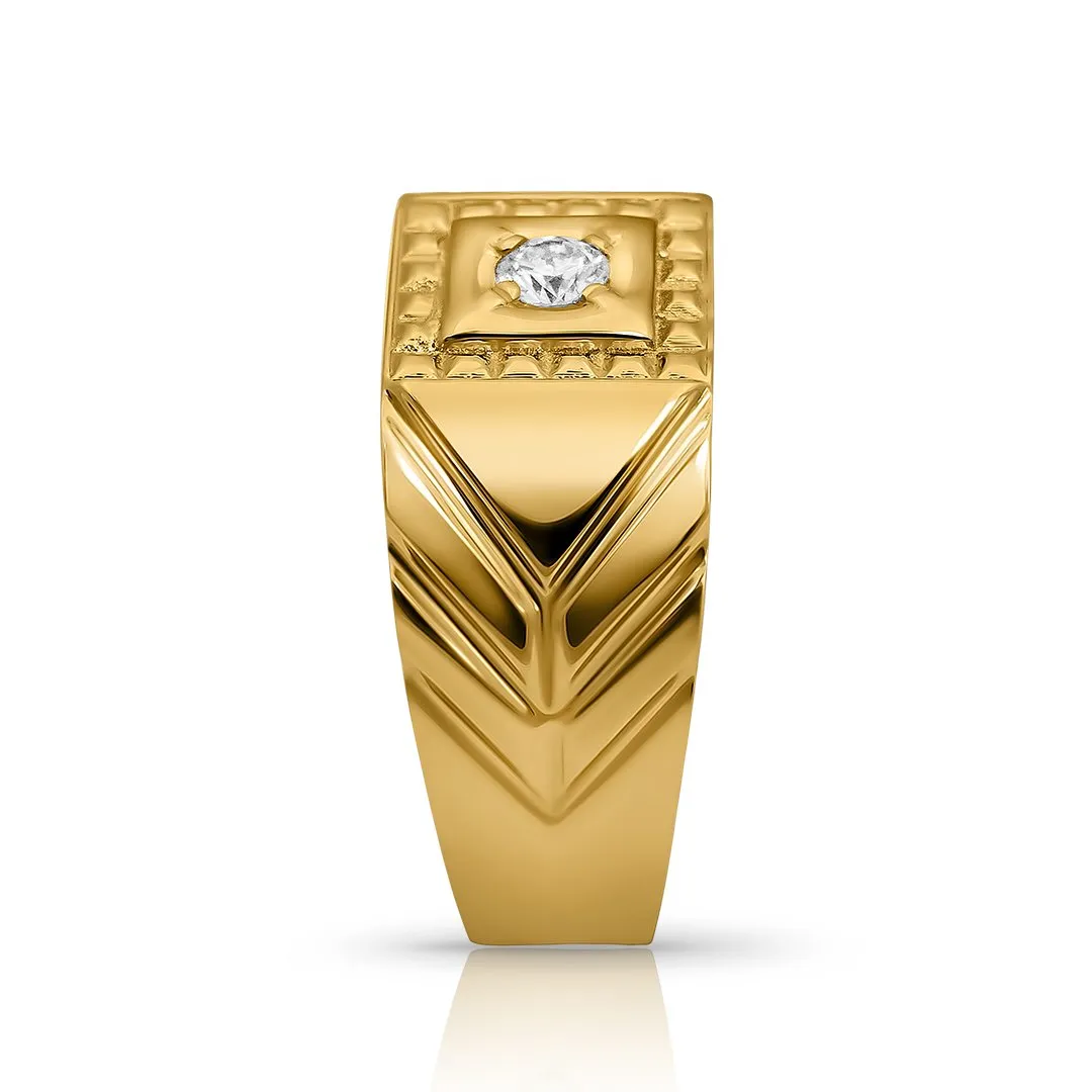 14k Yellow Gold Diamond Vintage Ring 0.15 CTW