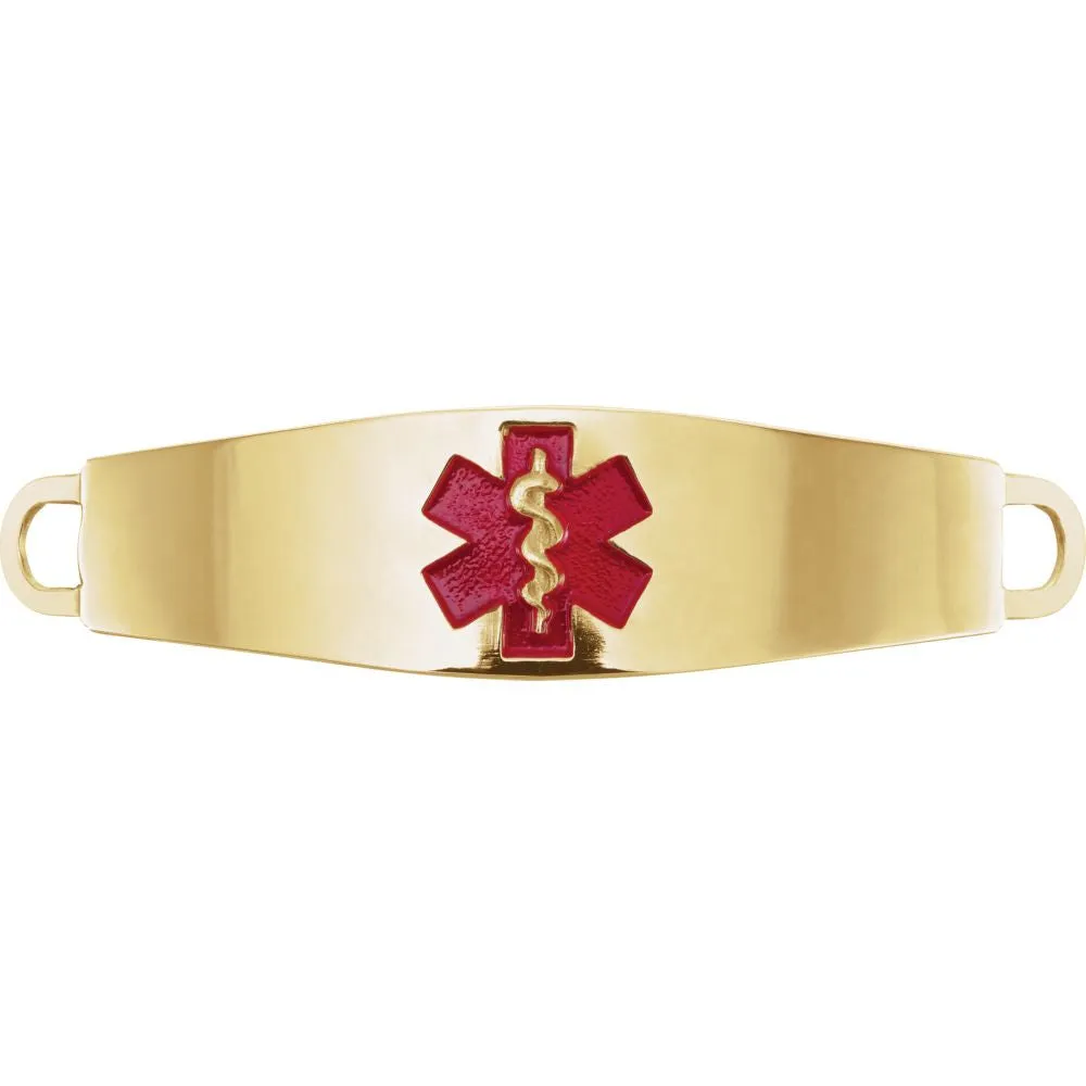14k Yellow Gold Engravable Medical I.D. Plate