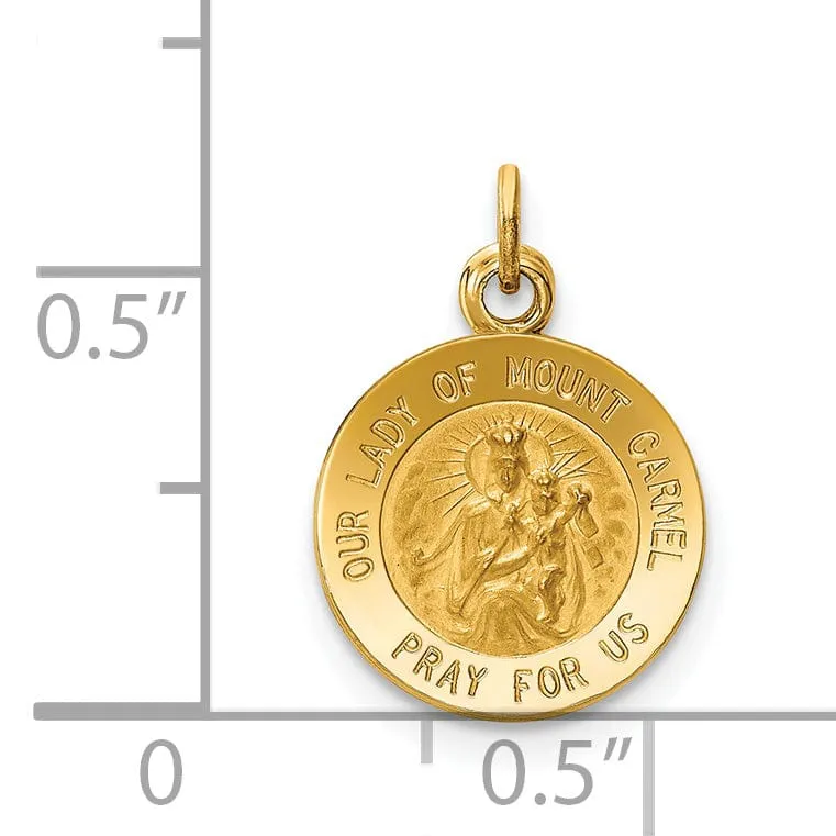 14k Yellow Gold Our Lady of Mt. Carmel Medal