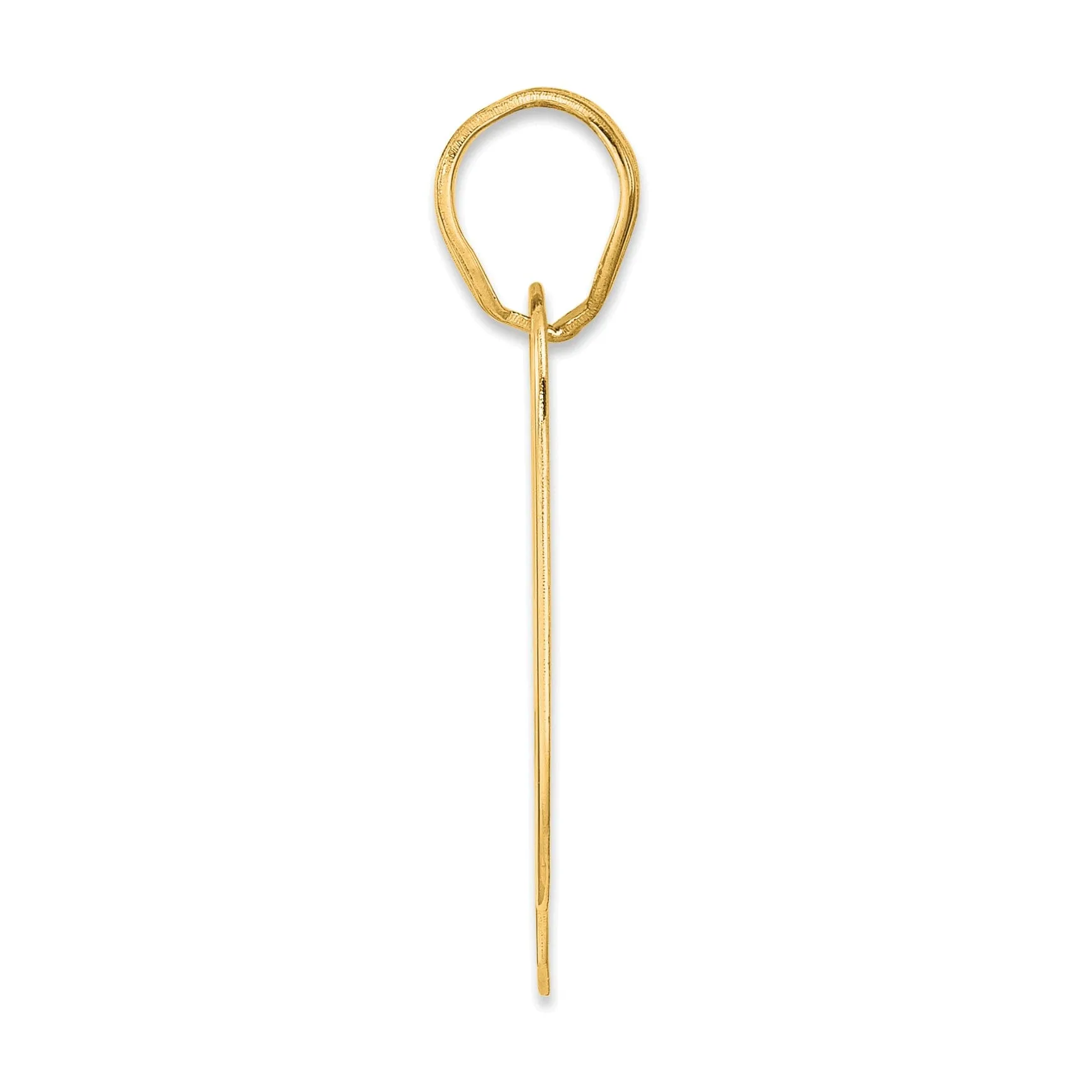 14k Yellow Gold Polished Finish Block Script Design Number 79 Charm Pendant