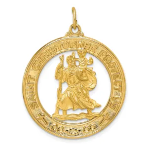 14k Yellow Gold Saint Christopher Medal Pendant