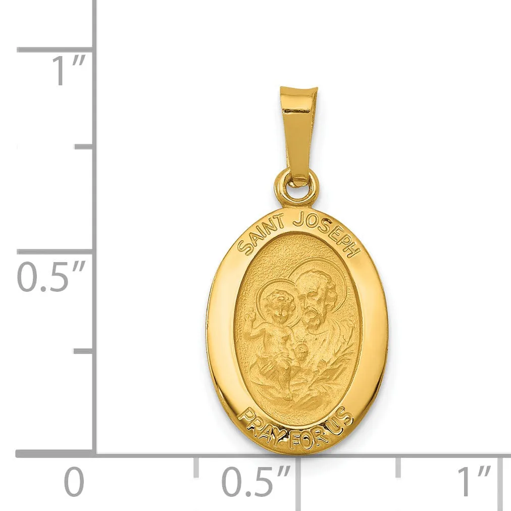 14k Yellow Gold Saint Joseph Medal Pendant