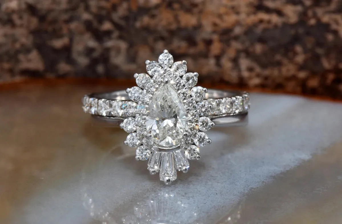 1.5 carat vintage art deco wedding ring sets