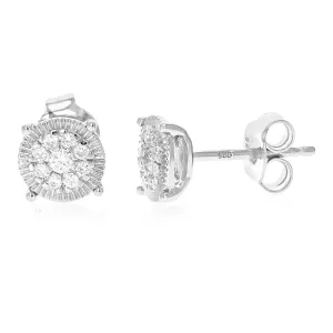 1/5 cttw Lab Grown Diamond Classic Stud Earrings Sterling Silver