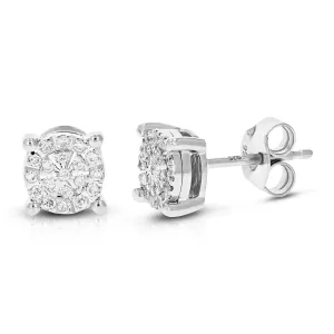 1/6 cttw Composite Diamond Stud Earrings in .925 Sterling Silver