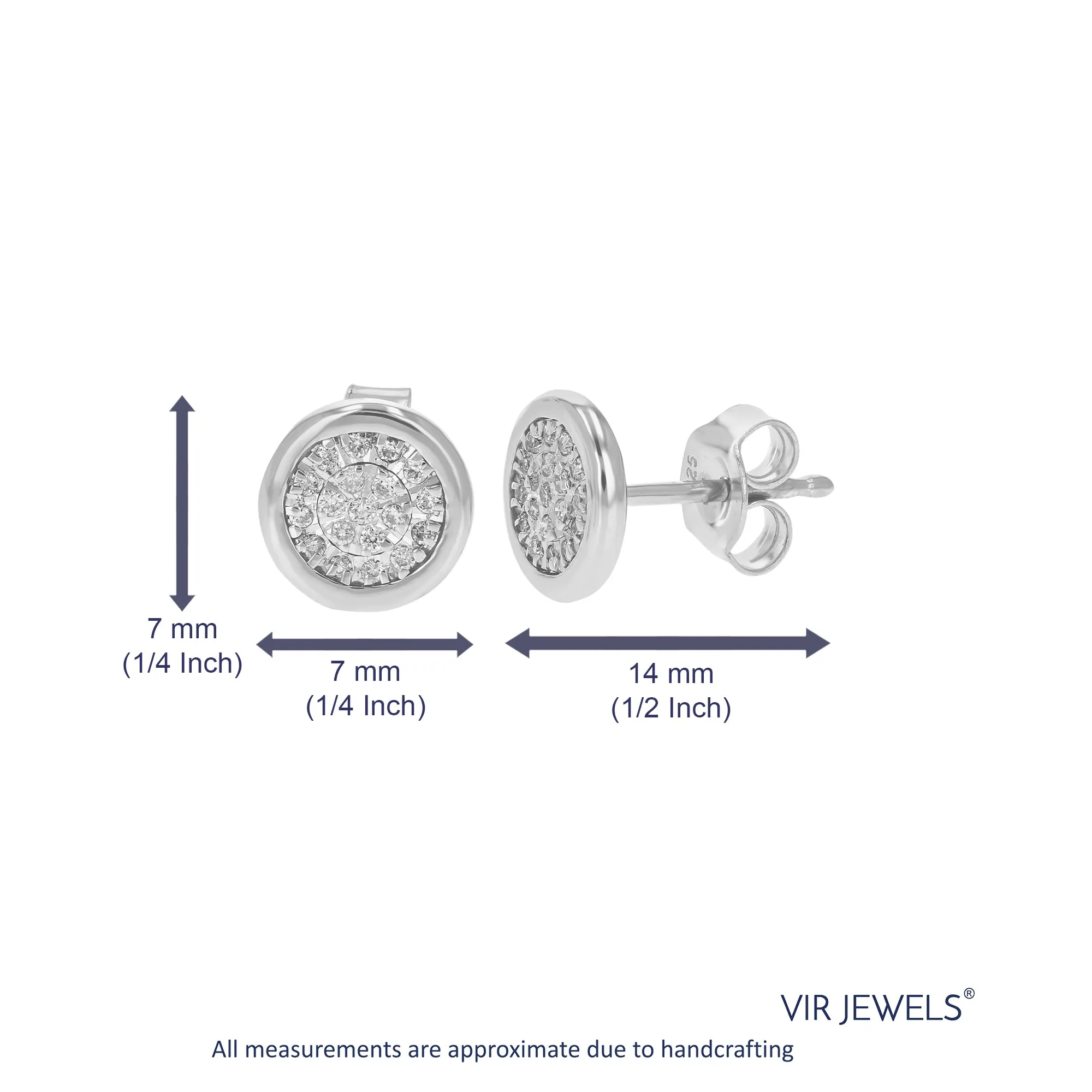 1/6 cttw Lab Grown Diamond Stud Earrings in .925 Sterling Silver
