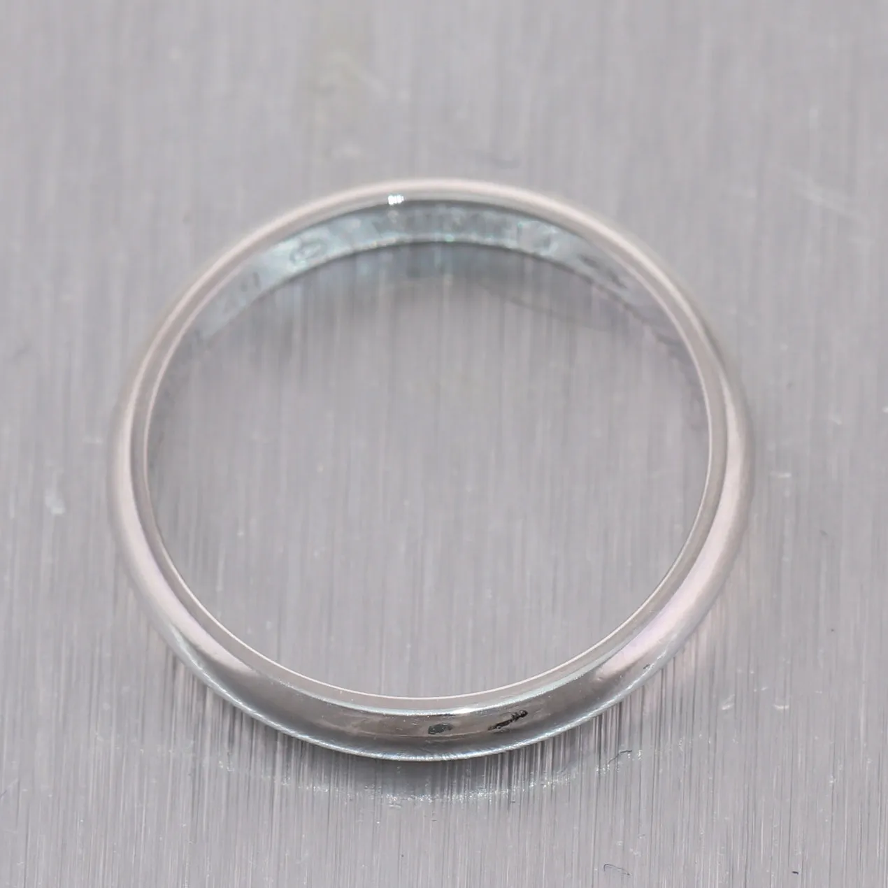 1895 Cartier Platinum Thin Wedding Band Ring Size 49