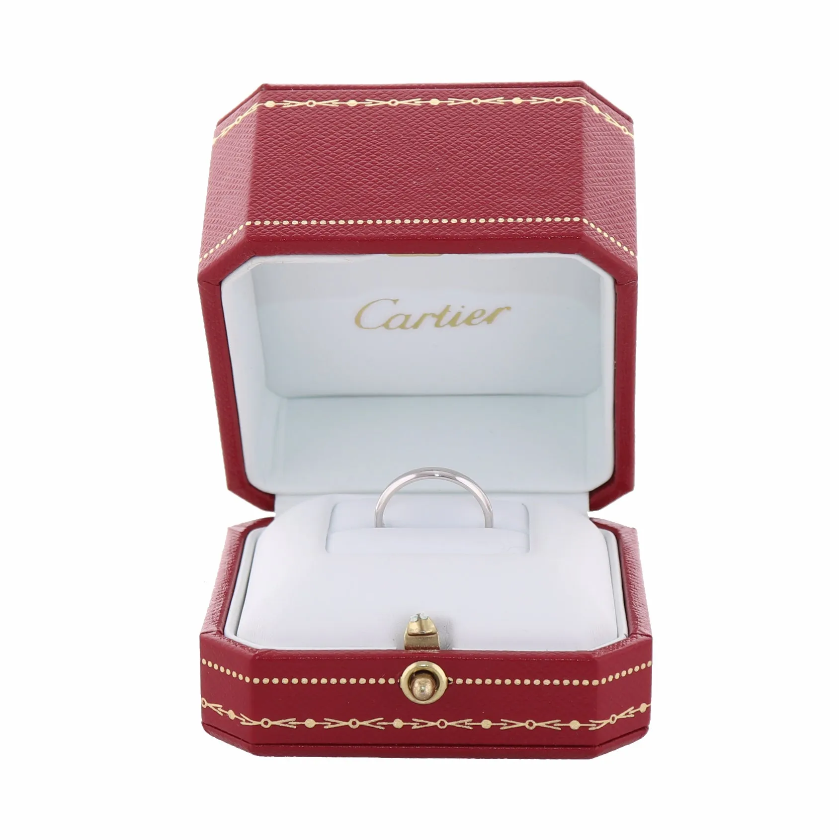 1895 Cartier Platinum Thin Wedding Band Ring Size 49