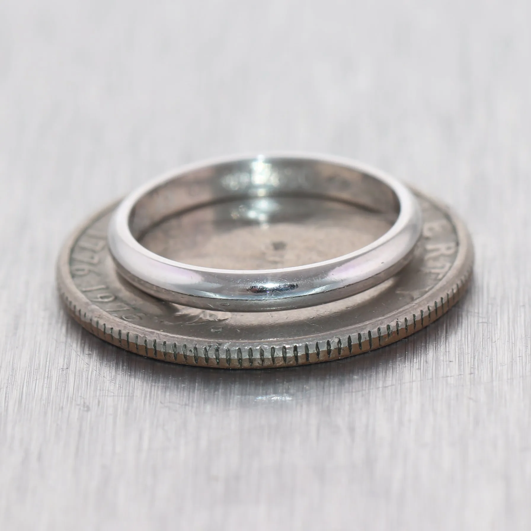 1895 Cartier Platinum Thin Wedding Band Ring Size 49