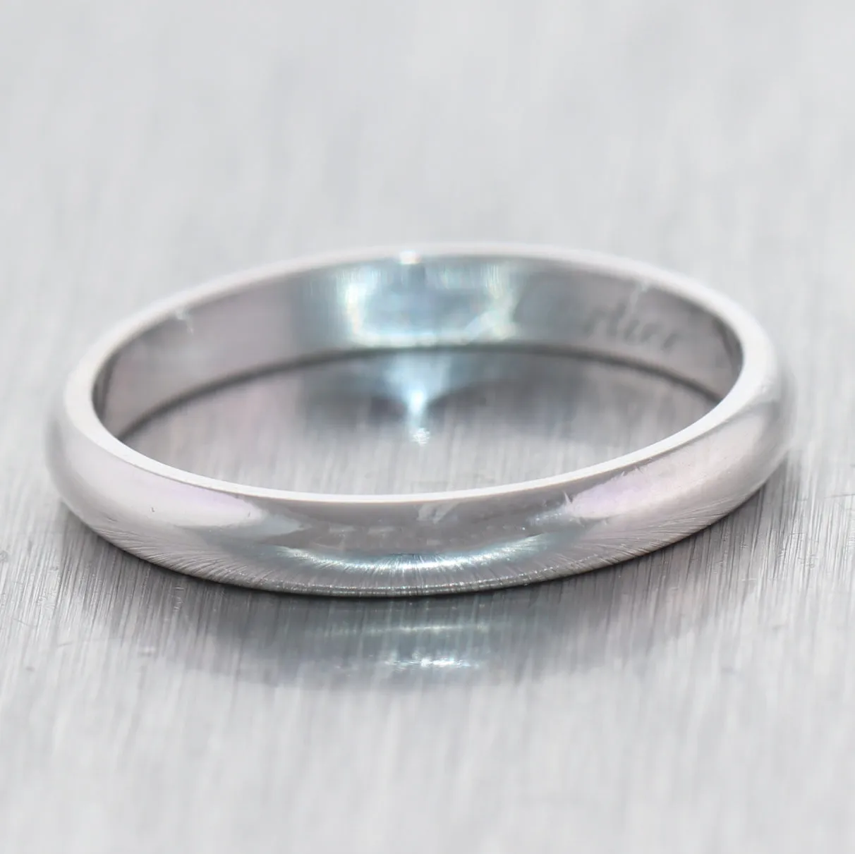 1895 Cartier Platinum Thin Wedding Band Ring Size 49