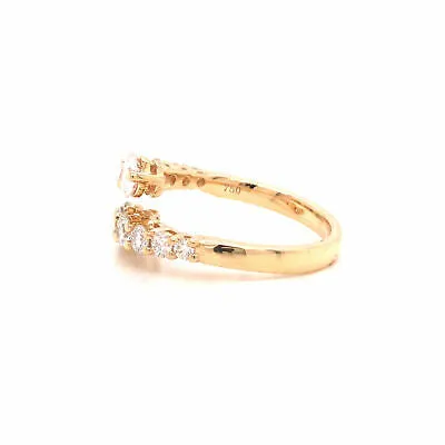 18K Diamond Graduated Double Row Band Yellow Gold