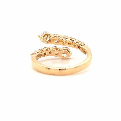 18K Diamond Graduated Double Row Band Yellow Gold
