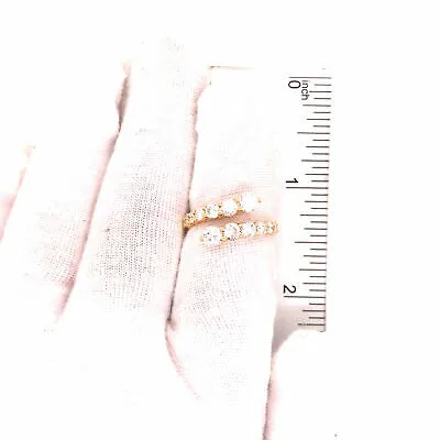 18K Diamond Graduated Double Row Band Yellow Gold