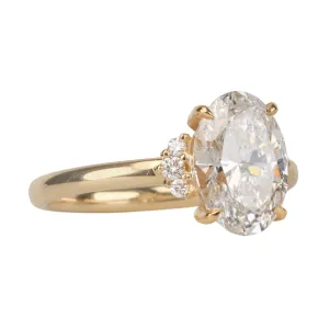 18K Gold "Kathleen" Engagement Ring with Center Prong-Set Oval Lab-Grown Diamond