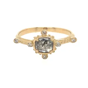 18k Salt   Pepper Nebula Diamond Ring
