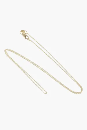 18K Yellow Gold Fine Cable Chain 45cm