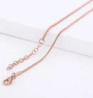 18"   Rose Gold Tone Stainless Steel Snake Chain