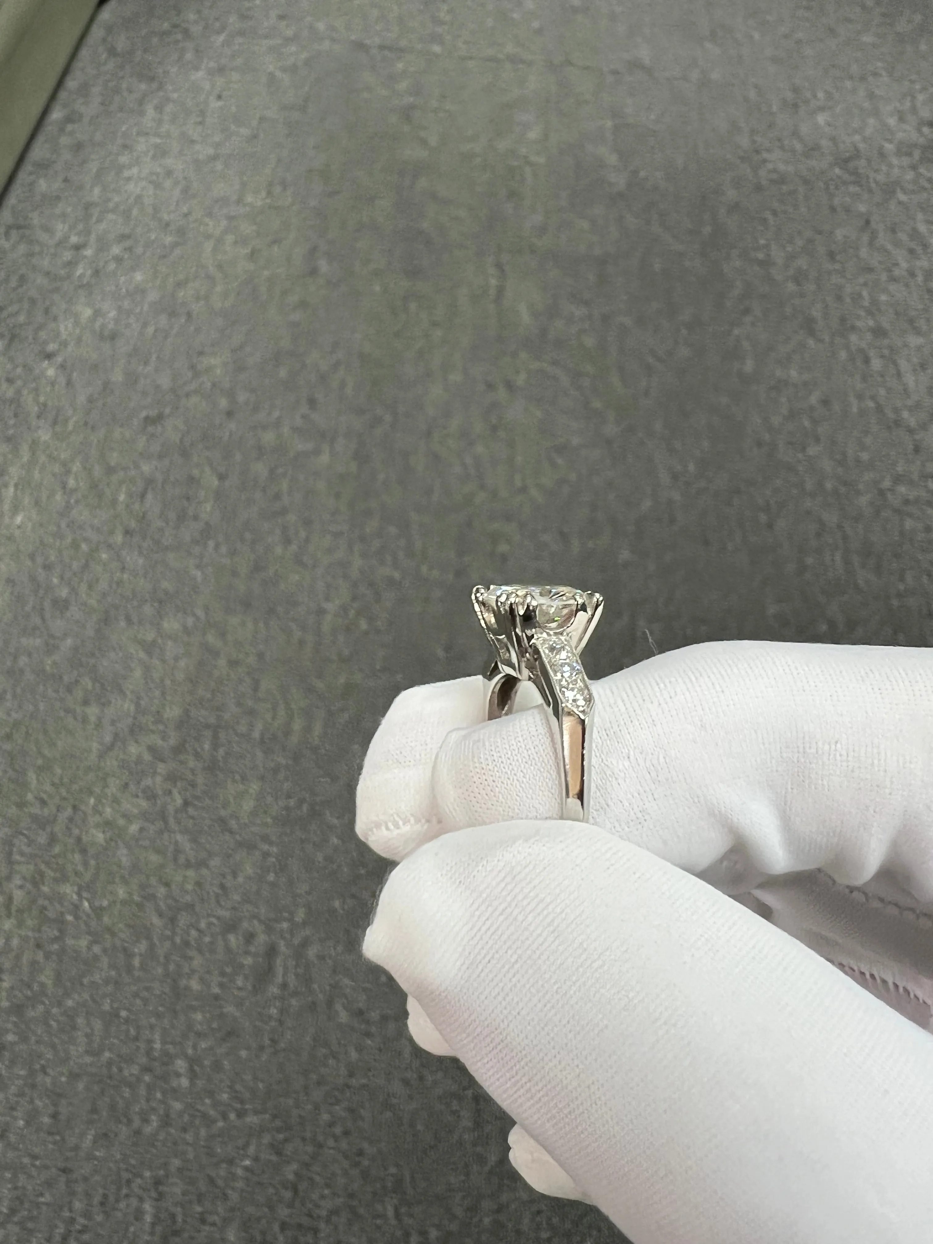 1950s GIA 2.42 Carats Diamond Platinum Engagement Ring