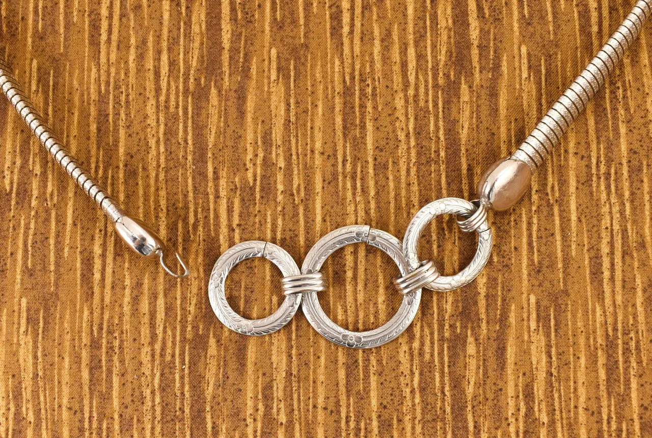1980s Silver Ring Stretch Belt