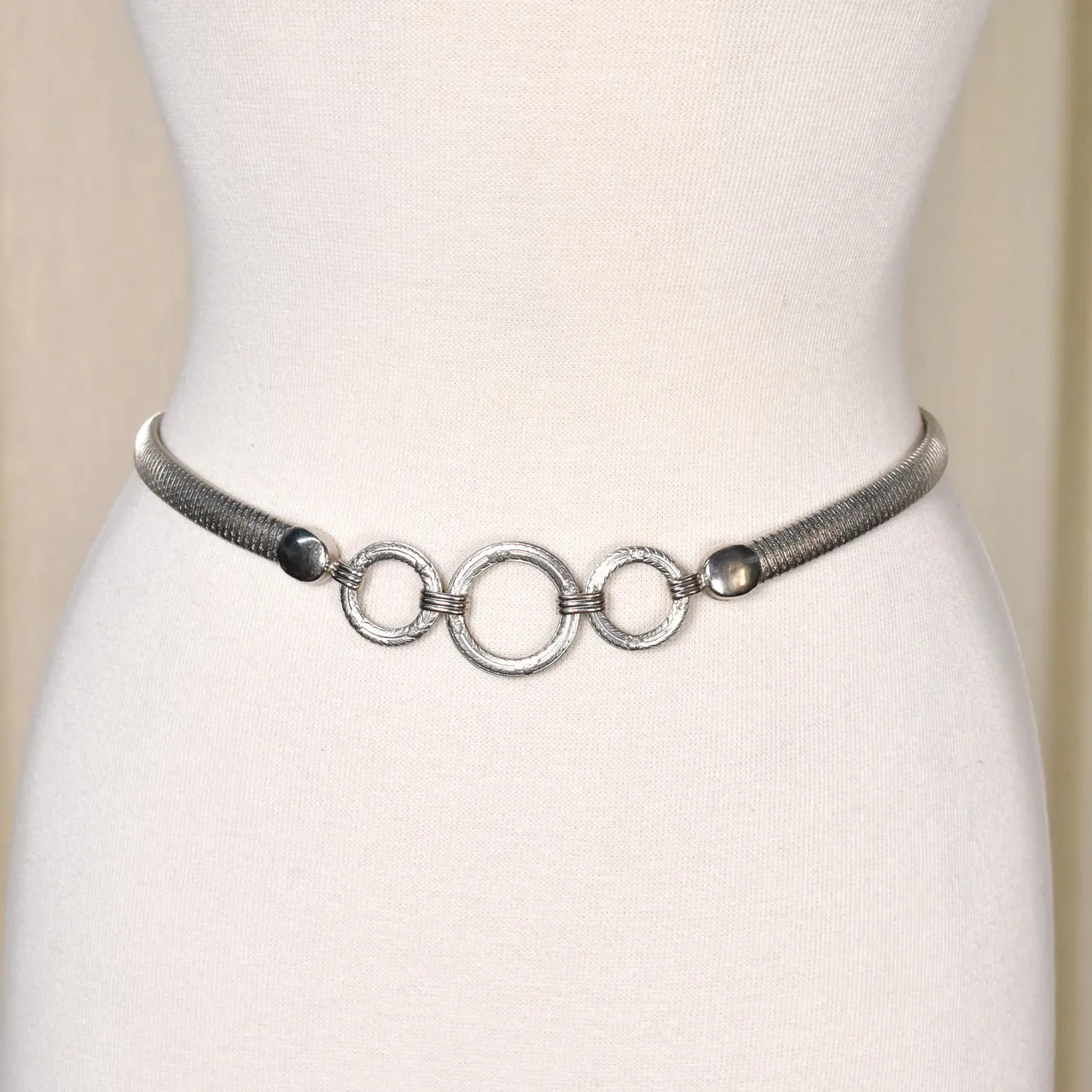 1980s Silver Ring Stretch Belt