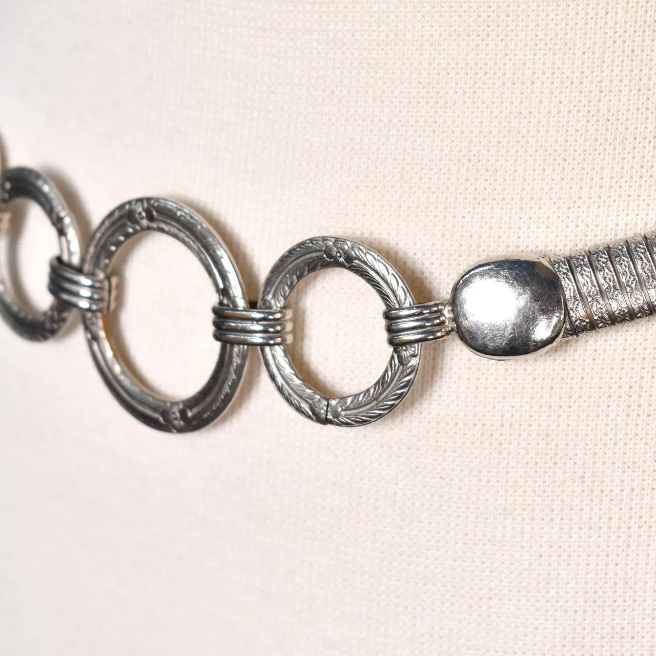 1980s Silver Ring Stretch Belt