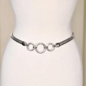 1980s Silver Ring Stretch Belt