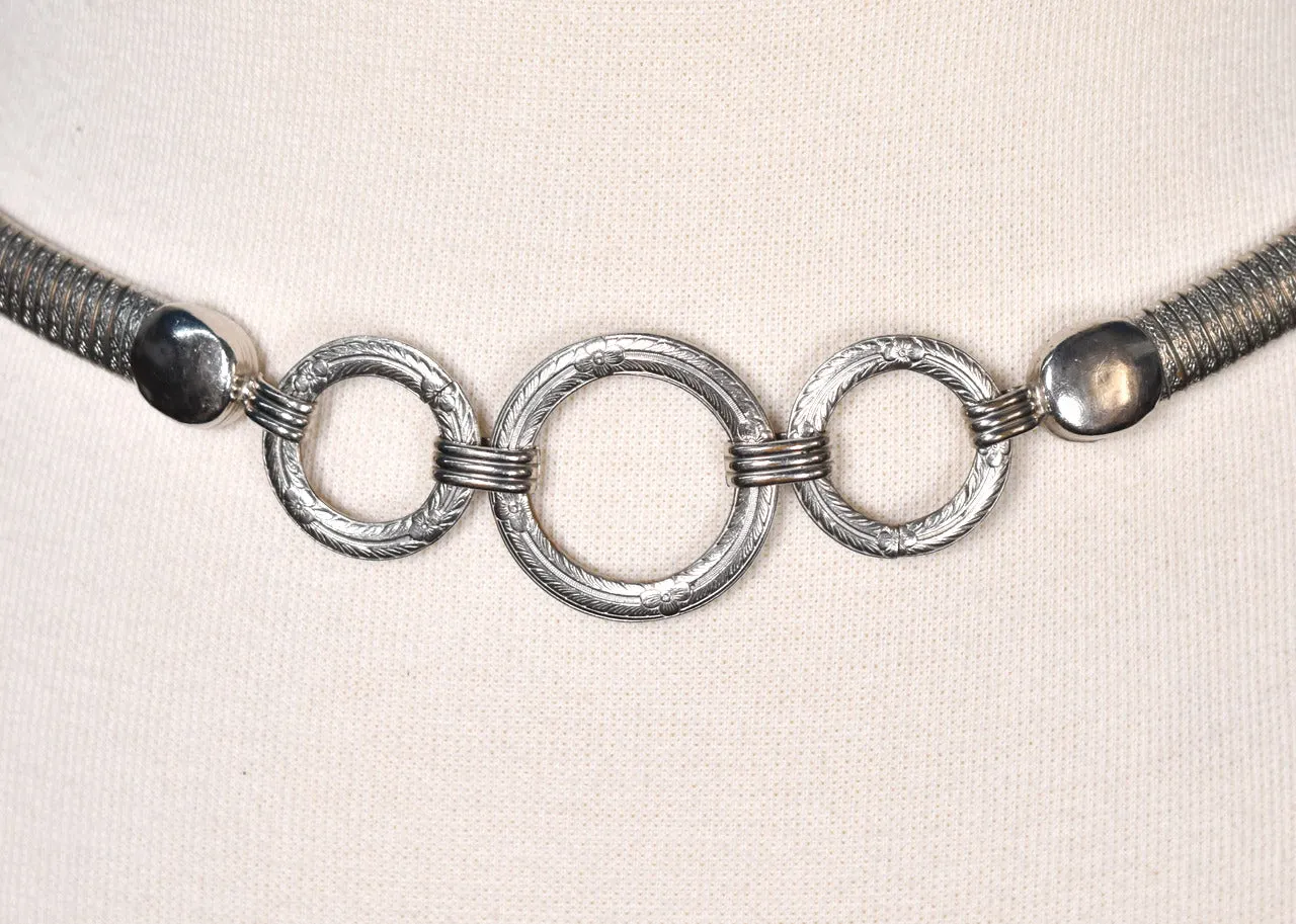 1980s Silver Ring Stretch Belt